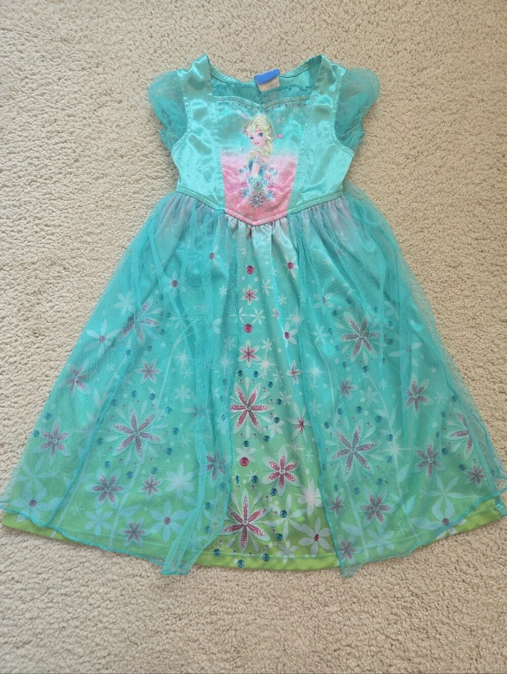 Lot Of 3 Disney Frozen & Belle Nightgown/Dress Up Dresses - Picture 2 of 7